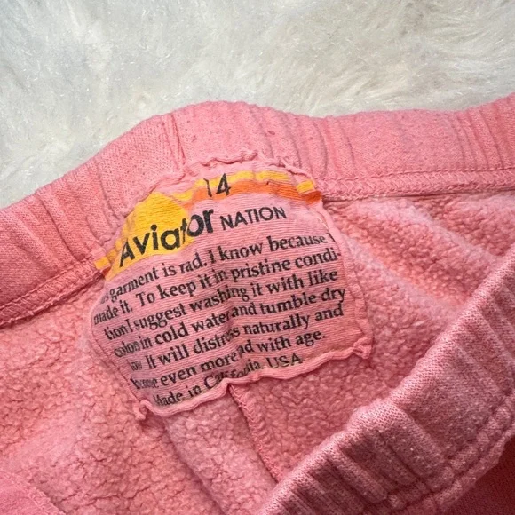 Aviator Nation Kids Pink Sweatpants with Striped Side - Picture 2 of 4